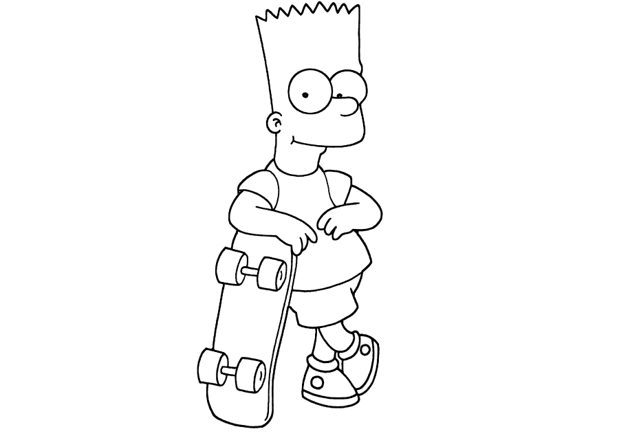 Bart and his skateboard